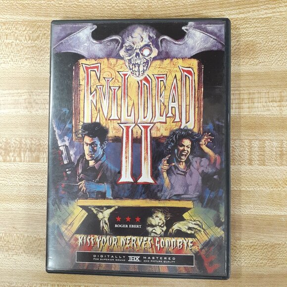 EVIL DEAD 2 Dead by Dawn DVD KISS YOUR NERVES GOODBYE Bruce Campbell Raimi Horro - Picture 1 of 5